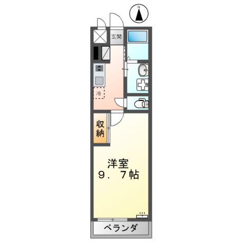 サンウイング(1K/2階)の間取り写真