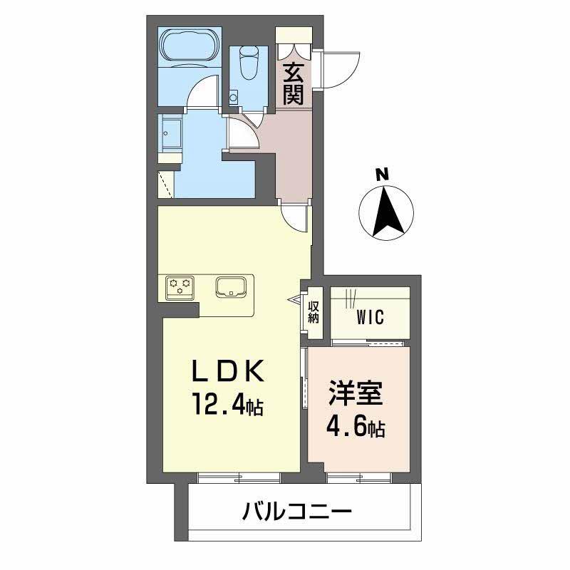 シャーメゾン 上水前寺(1LDK/2階)の間取り写真