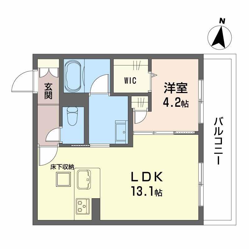 MAISON DE ASHLEY(1LDK/1階)の間取り写真