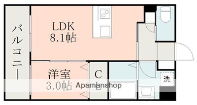 ラ・シック光の森北(1LDK/1階)の間取り写真