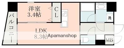 ラ・シック光の森(1LDK/7階)の間取り写真