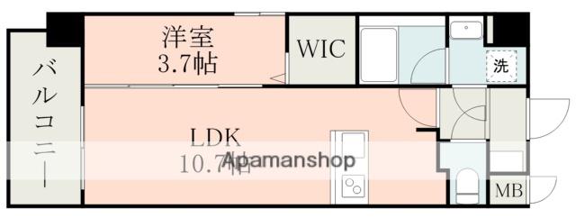 ELGRAND菊陽Ⅱ(1LDK/9階)の間取り写真