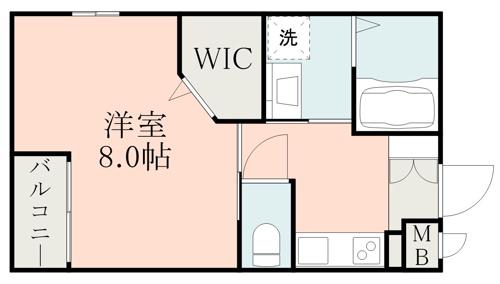 ラ・シック菊陽Ⅳ(1K/1階)の間取り写真