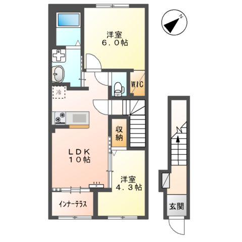 LE.LIEN広崎(2LDK/2階)の間取り写真