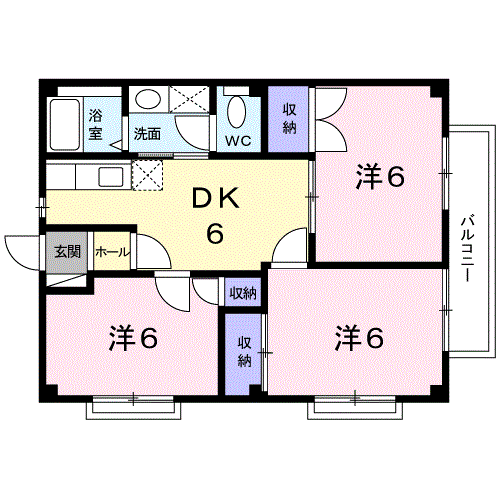 グリーンハウス(3DK/1階)の間取り写真