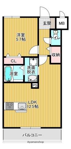 MS SUITE(1LDK/3階)の間取り写真