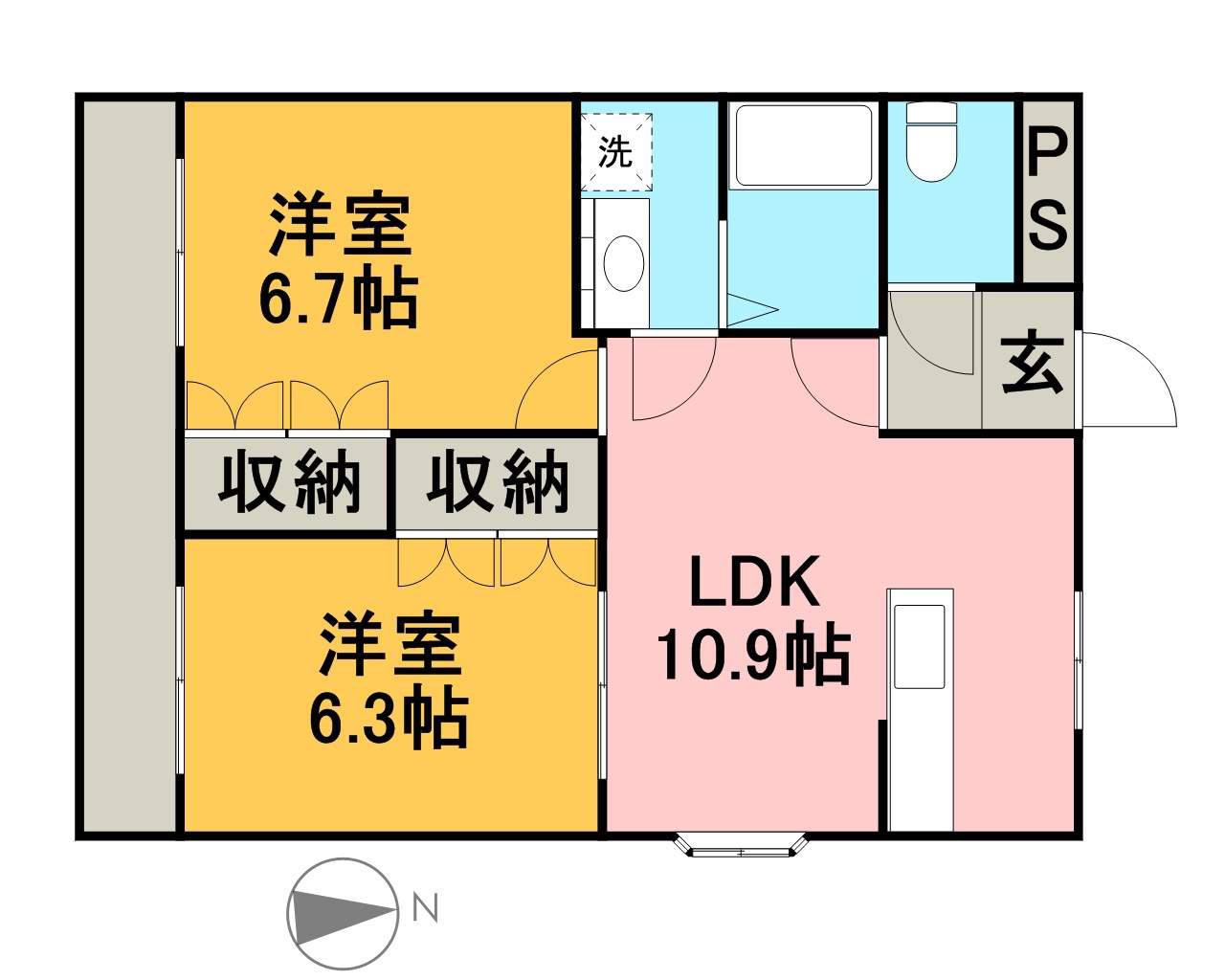 センチュリーハイツ(2LDK/1階)の間取り写真