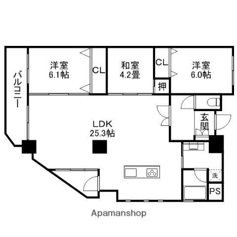 レジダンスプルミエ(3LDK/7階)の間取り写真