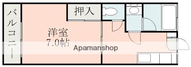 水前寺ハイツ(1K/3階)の間取り写真