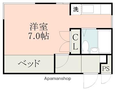 リーガルコートB(ワンルーム/4階)の間取り写真