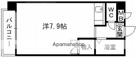 インターフェイスビル(ワンルーム/4階)の間取り写真