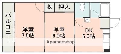 麻生嶋コーポ(2DK/2階)の間取り写真