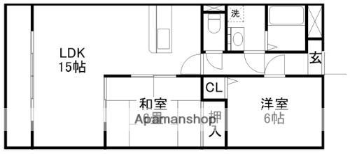千徳マンション・ヴィラ浄行寺(2LDK/5階)の間取り写真