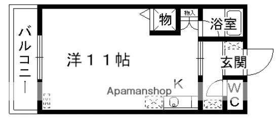 メゾンドアレイⅢ(ワンルーム/2階)の間取り写真
