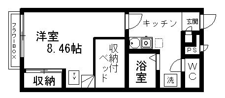 レオパレスアエリウス(1K/2階)の間取り写真