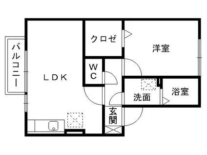 シャルマンB棟(1LDK/1階)の間取り写真