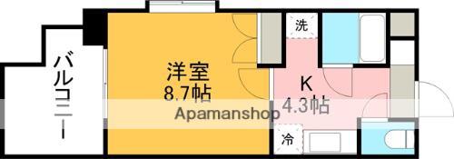 アビタシオン保田窪(1K/7階)の間取り写真