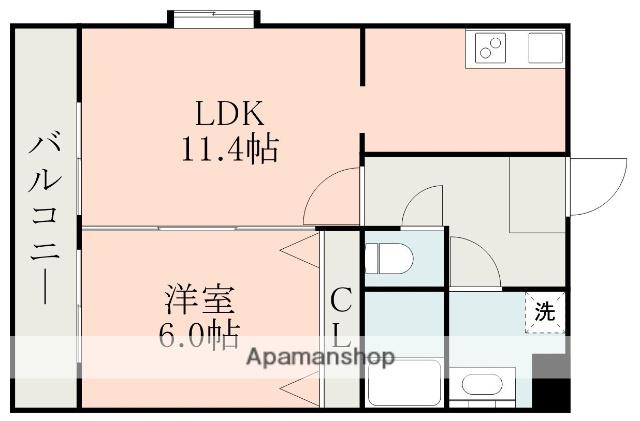 マンショングランドールⅡ(1LDK/3階)の間取り写真