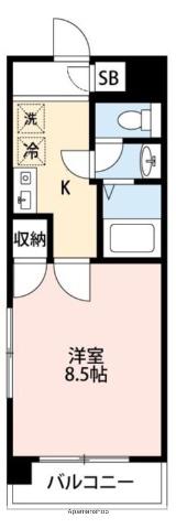 プランドール島崎(1K/3階)の間取り写真