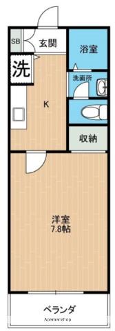 プロローグ蓮台寺(1K/2階)の間取り写真