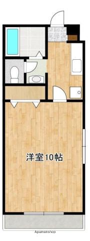 モイセス下南部(1K/1階)の間取り写真