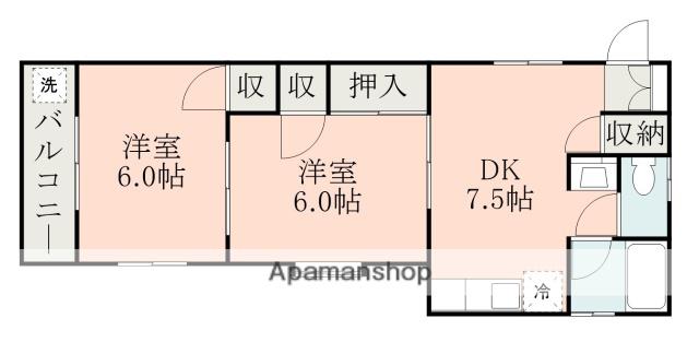 ファーストハイツA(2DK/2階)の間取り写真