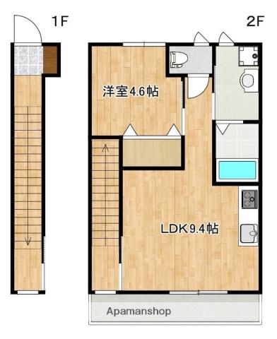 FLOWER VALLEY Ⅰ(1LDK/2階)の間取り写真