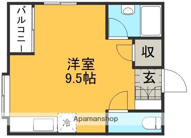 コーポ中村(ワンルーム/1階)の間取り写真