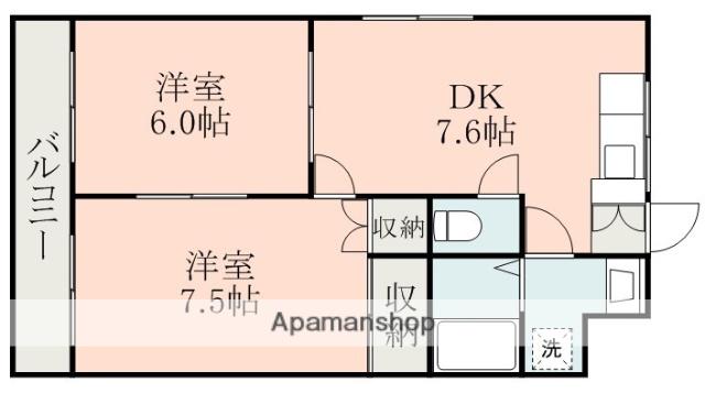 ハイムコンフォート(2DK/3階)の間取り写真