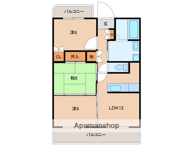 シークシャルム(3LDK/3階)の間取り写真