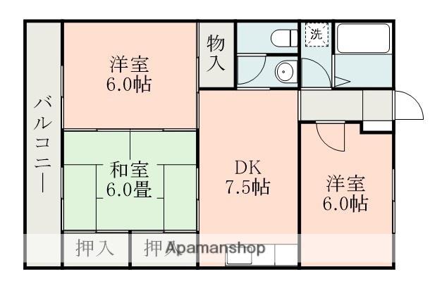 フローレス八王子Ⅰ(3DK/4階)の間取り写真