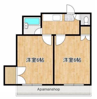 アンプルール新屋敷(2K/4階)の間取り写真