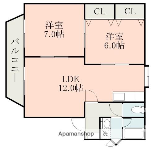 アーバン柳原(2LDK/2階)の間取り写真