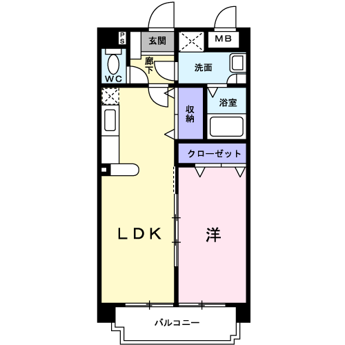 シャルマンパレス(1LDK/2階)の間取り写真