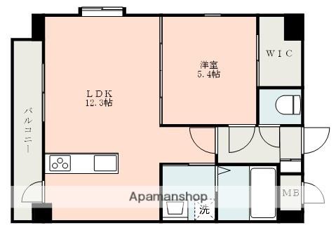 オーラ水前寺(1LDK/6階)の間取り写真