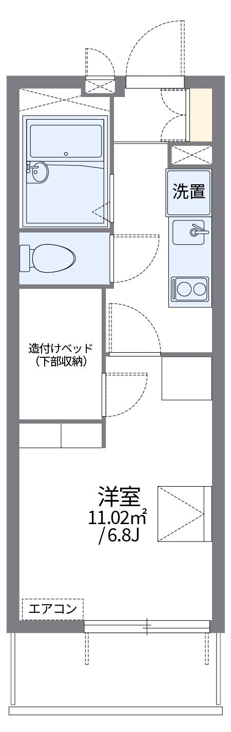 レオパレスフラワーヒル熊本(1K/2階)の間取り写真