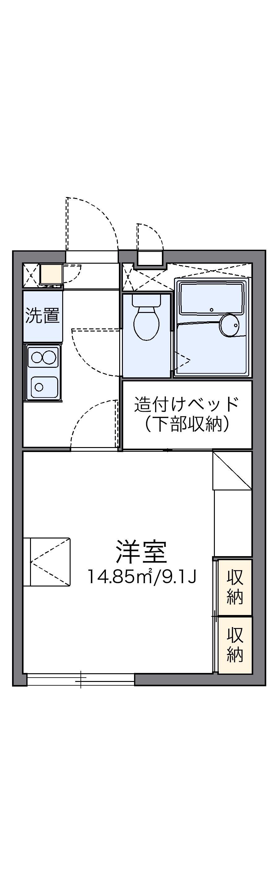 レオパレスKKG・COM(1K/1階)の間取り写真