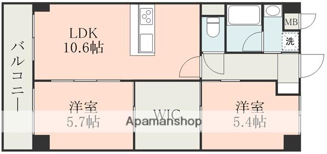 アメニティR(2LDK/2階)の間取り写真