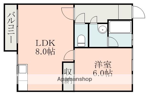 クローバーハイツ(1LDK/2階)の間取り写真