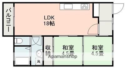 帯山ビル(2LDK/5階)の間取り写真