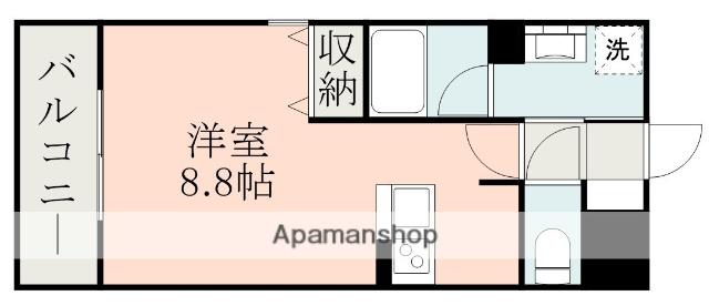 SAINT-HURST(ワンルーム/1階)の間取り写真