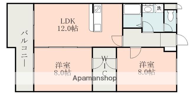 レックスフォート北熊本(2LDK/5階)の間取り写真