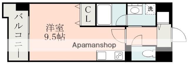 クレスト熊本城(ワンルーム/2階)の間取り写真