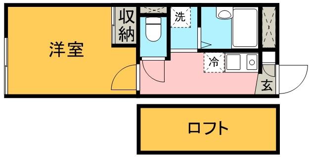 レオパレスコンフォート宇留毛(1K/2階)の間取り写真