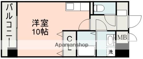 JARDIN MINIATURE 田崎(ワンルーム/5階)の間取り写真