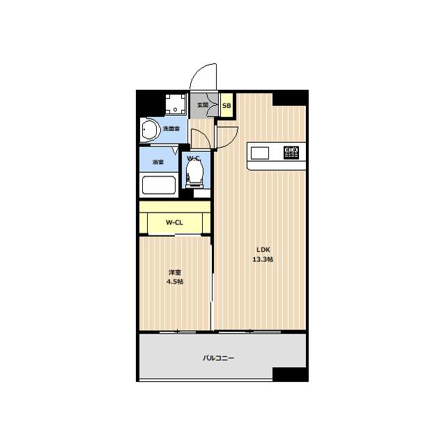 LIBTH新町ウエスト(1LDK/7階)の間取り写真