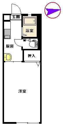 メゾンドマモール(1K/1階)の間取り写真