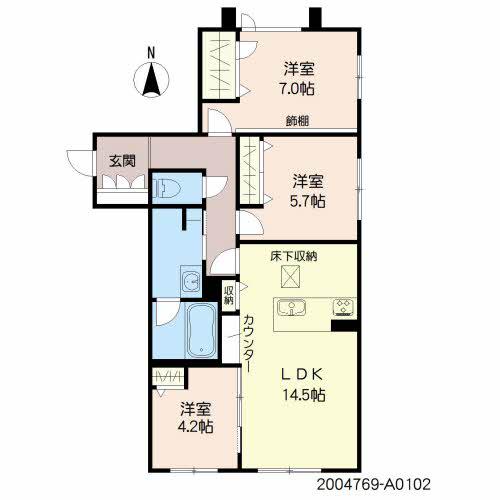 シャーメゾンARISTIO(3LDK/1階)の間取り写真