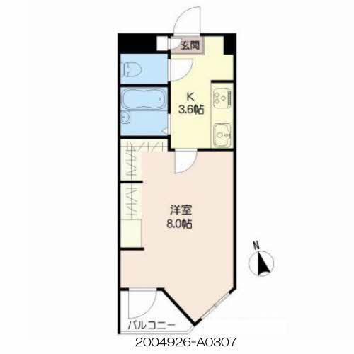 アプリーレ京町(1K/3階)の間取り写真