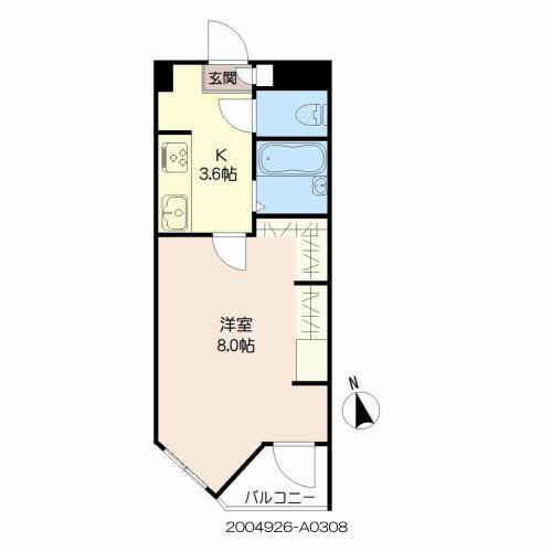 アプリーレ京町(1K/3階)の間取り写真